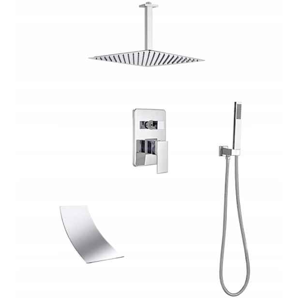 Sprchový Set Podomítkový Vodopád Chrom Dešťová Sprcha 20 cm