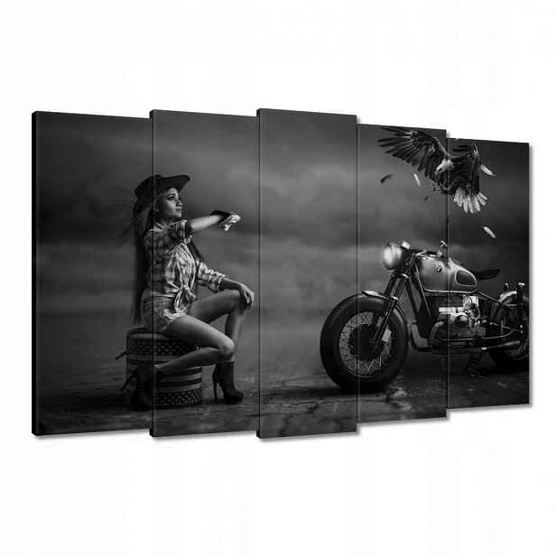 Obrazy 150x95 Motocykl a dívka