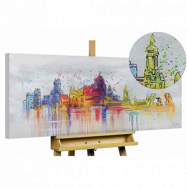 KUNSTLOFT RUČNĚ MALOVANÝ AKRYLOVÝ OBRAZ ŠEDÝ, 120/60 CM