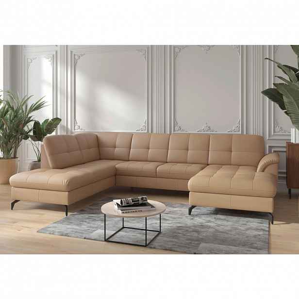 Sit & More SEDACÍ SOUPRAVA, textil, kůže, cappuccino