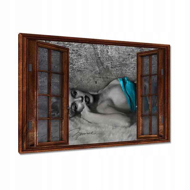 Obrazy 90x60 Marilyn Monroe v tyrkysové barvě