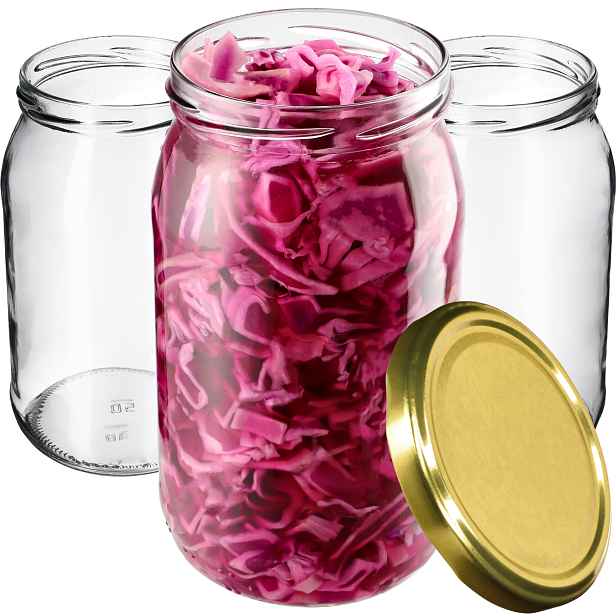 24 x Skleněná Zavařovací Sklenice 760 Ml Med Okurky Víčko FI82