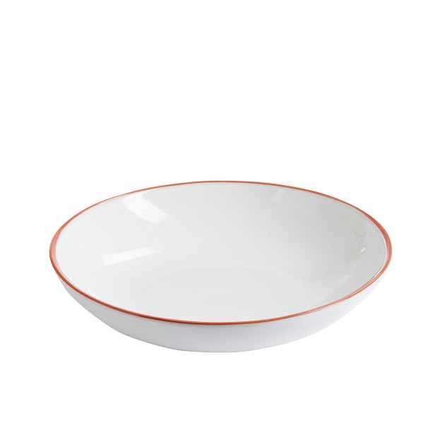 Bílá mísa Terakot s barevným lemem XL - 29,5*29,5*6,5 cm J-Line by Jolipa