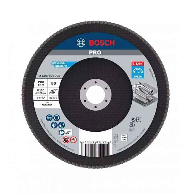 Bosch - Lamelový brusný kotouč na ocel, P80, průměr 180 mm 2608606739