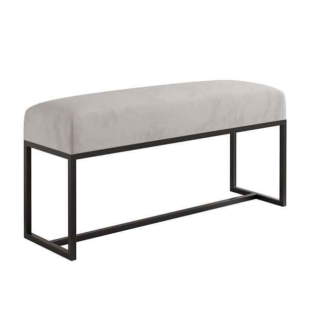 Idohome SEDACÍ LAVICE MUSE 100 cm, černá / šedá, kovový rám