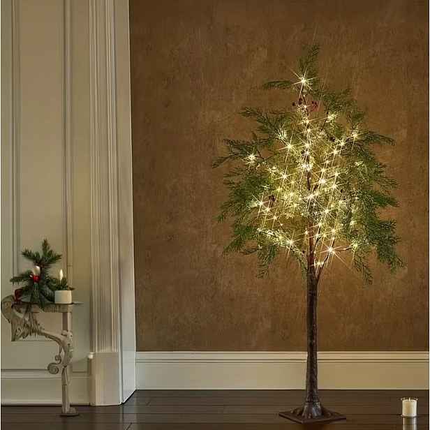 Lampa Noční lampa Led stromek Cedrové s jeřabinami na Vánoce 1,5 m
