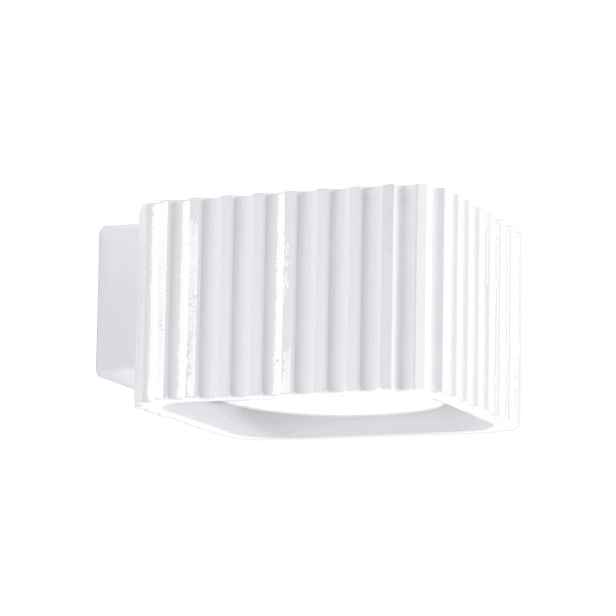 Nástěnná lampa Riff bílá čtvercováSL.3031 Sollux Módní rýhovaná lampa na zeď