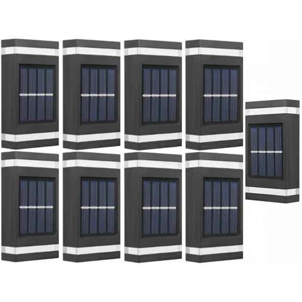 9 x Led solární nástěnné svítidlo Solární zahradní lampa se senzorem soumraku