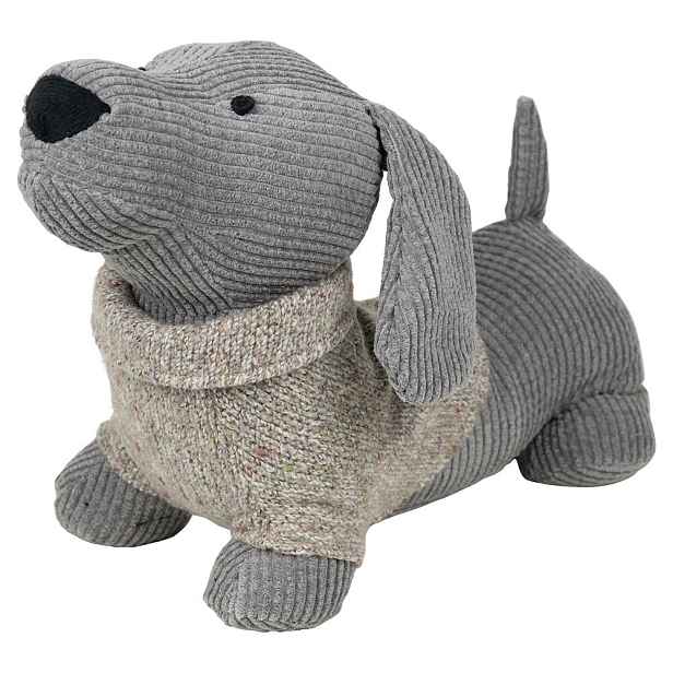 Šedá dveřní zarážka jezevčík Dachshund - 33*14*20cm Mars & More