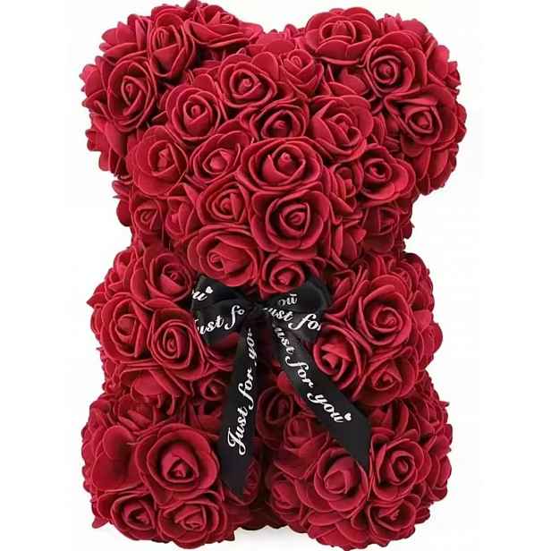 Rose Bear Vonný Medvídek Z Okvětních Lístků Růží Voňavý 25 cm Dárek Krabička