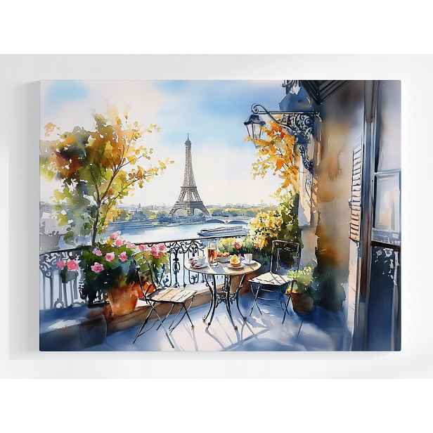 Plakát Město Paříž Pohled Eiffelova Věž Sekaná 100x75
