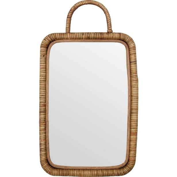 Ratanové závěsné zrcadlo 36x24 cm BAKI Meraki - přírodní