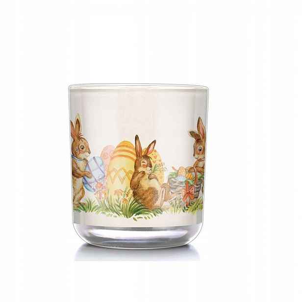 Velká svíčka Tumbler Velikonoční zajíčci Bílá dóza Kringle Candle