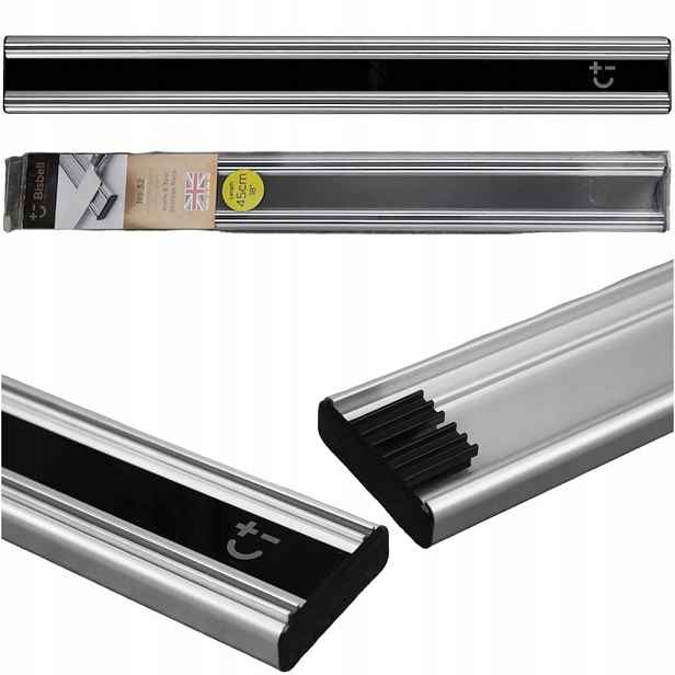 Bisbell Zrcadlová magnetická lišta černá na Nože 45 cm 450 mm BMKR32-45BK