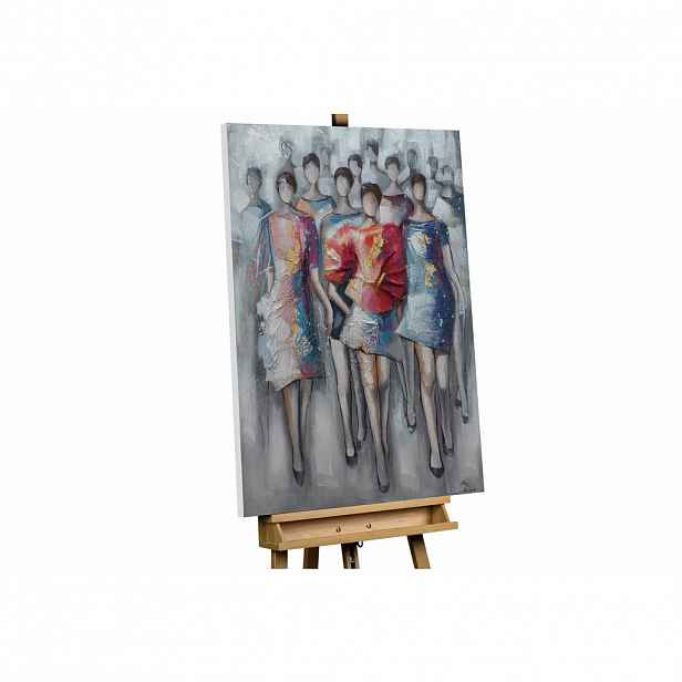 KUNSTLOFT RUČNĚ MALOVANÝ AKRYLOVÝ OBRAZ ŠEDÝ, 75/100 CM