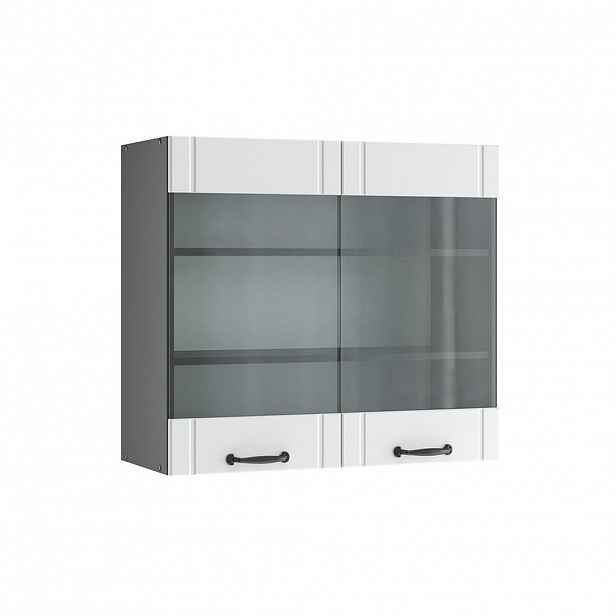 Vicco SKLENĚNÁ KUCHYŇSKÁ SKŘÍŇKA Fame-Line Bílý venkovský dům 80 cm