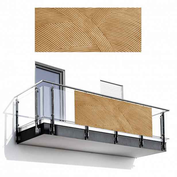 MuchoWow BALKONOVÁ ZÁSTĚNA Struktura - Příroda - Umění - Ratan 300x120 cm