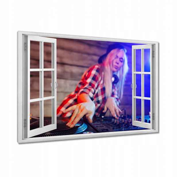Obrazy 90x60 DJka Laska Dj Gramofon