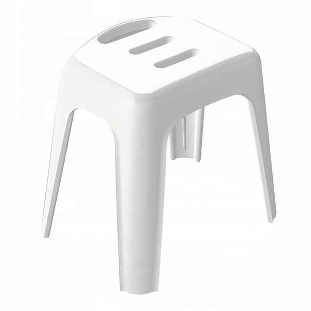 Spirella sedátko do sprchy Hocker, bílá, plast, 47 cm, do 130 kg