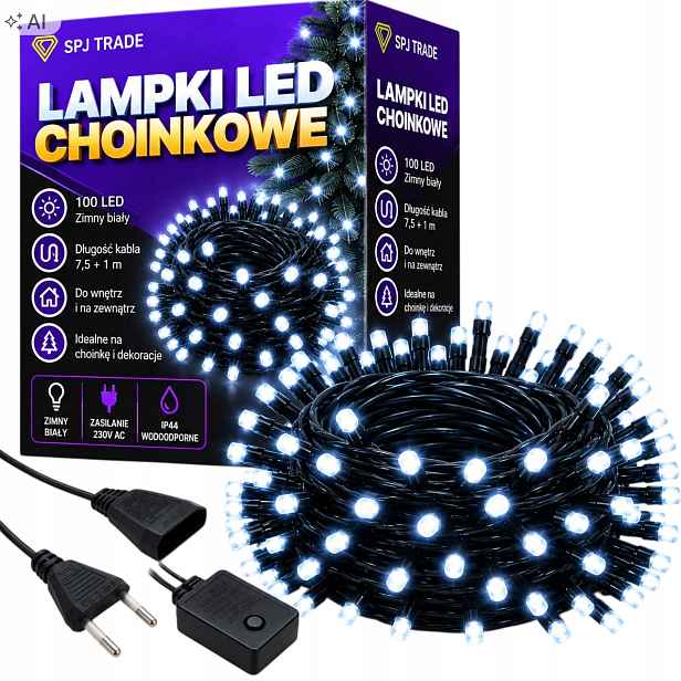 Vánoční Osvětlení Na Stromeček Venkovní 100 Led Studená Bílá Vánoční 8 M Vnitřní