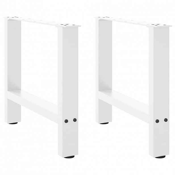 vidaXL Nohy konferenčního stolku bílé 2 ks 50 x (42-43) cm ocelové