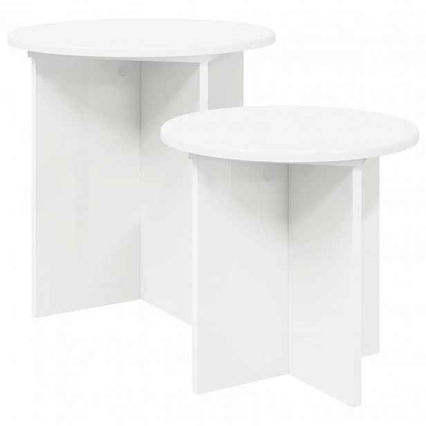 vidaXL Sada odkládacích stolků 2 ks Ø 45 x 45 cm Dřevěný materiál