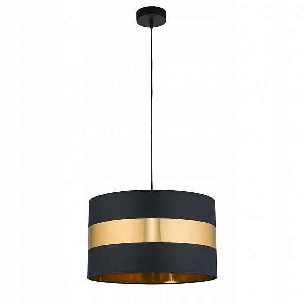 Závěsná lampa Paris Černý Zlatý Abažur 1xE27 50 cm Stropní Dům Moderní
