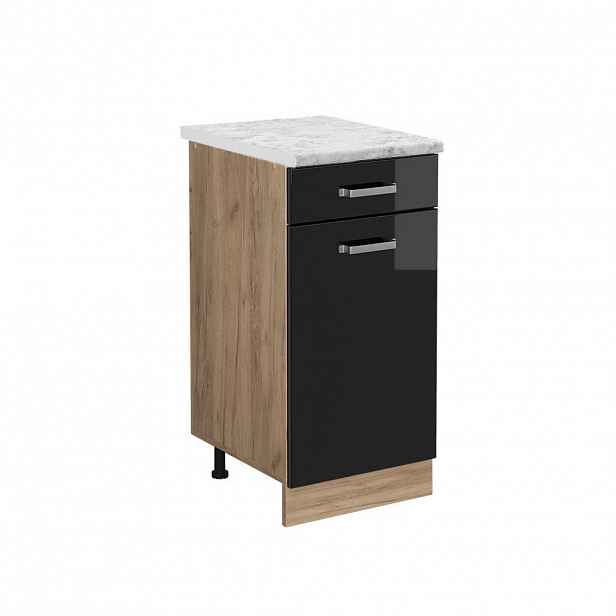 Vicco SPODNÍ SKŘÍŇKA KUCHYŇSKÉ LINKY R-Line Černý vysoký lesk 40 cm PD Mramor