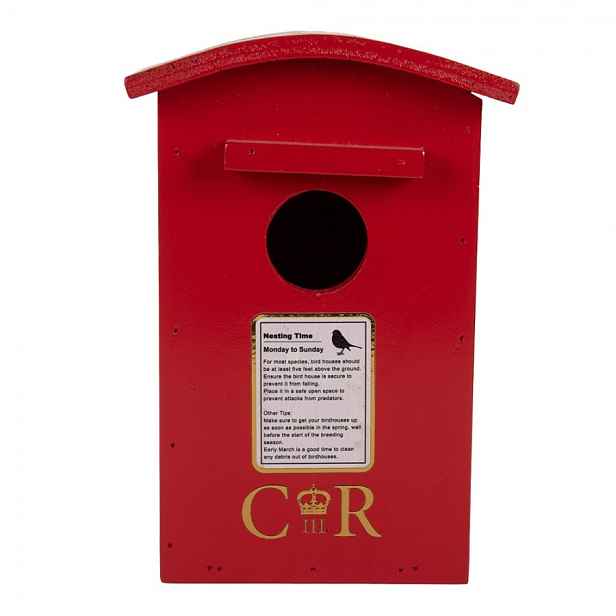 Červená dřevěná ptačí budka Birdhouse - 14*12*21 cm Clayre & Eef
