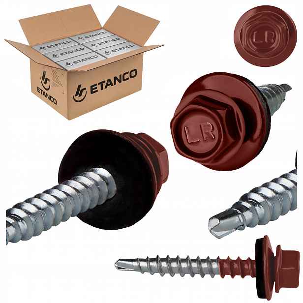 Farmářské vruty 4,8 x 35 mm Ral 3009 1500ks plechové vruty Etanco GTF2 Z14