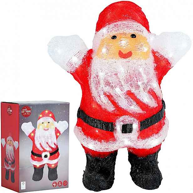 Figurka 42 cm Svatý Mikuláš na Vánoce Vánoční ozdoba Dekorace 50 Led