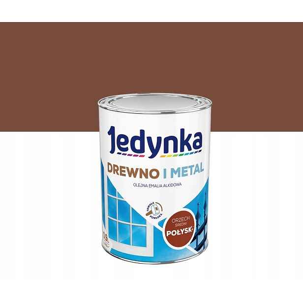 Jedynka Olejový alkydový smalt na dřevo a kov matný ořech střední 0,9L
