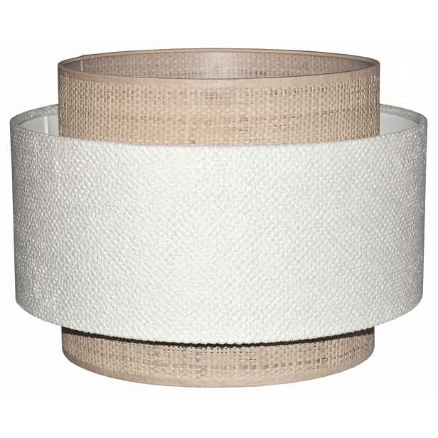 Stínidlo pro stojací stropní lampu 45/30 cm E27 Bílé Arezzo Rafia Ratan Boho