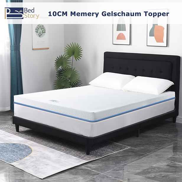 TEMU Bedstory Matrace Topper, dostupný v tloušťce 10 cm 7 cm se dvěma možnostmi tvrdosti H2-H3. Tento gelový má odnímatelný a pratelný potah, který