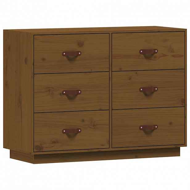 vidaXL Příborník medově hnědý 100 x 40 x 75 cm masivní borové dřevo