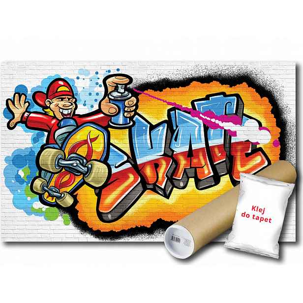 Vinylová fototapeta Graffiti Street Art Spray Skate cihlová zeď 152x104