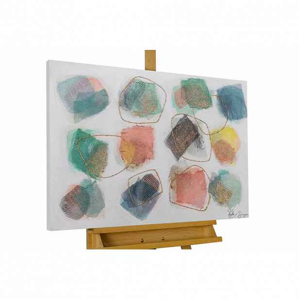 KUNSTLOFT RUČNĚ MALOVANÝ AKRYLOVÝ OBRAZ BÍLÝ/BÉŽOVÝ, 100/75 CM