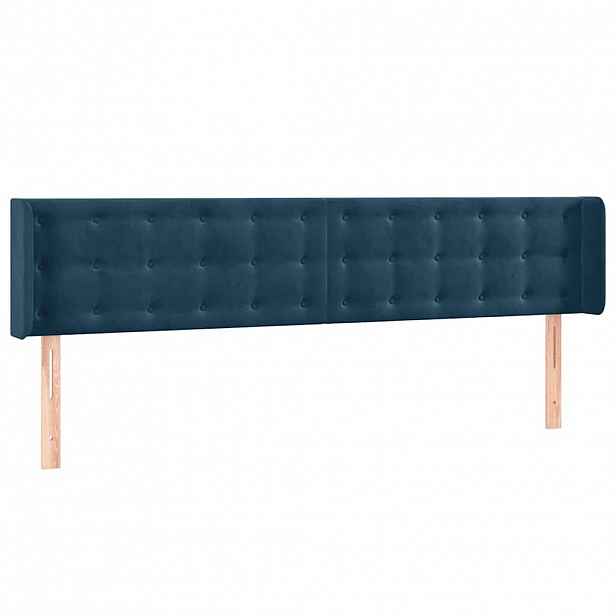 vidaXL Čelo postele typu ušák tmavě modrá 203x16x78/88 cm samet
