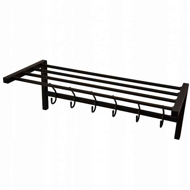 Nástěnný Věšák Na Oblečení Do Předsíně Loft 60 cm Černý Kolíčky