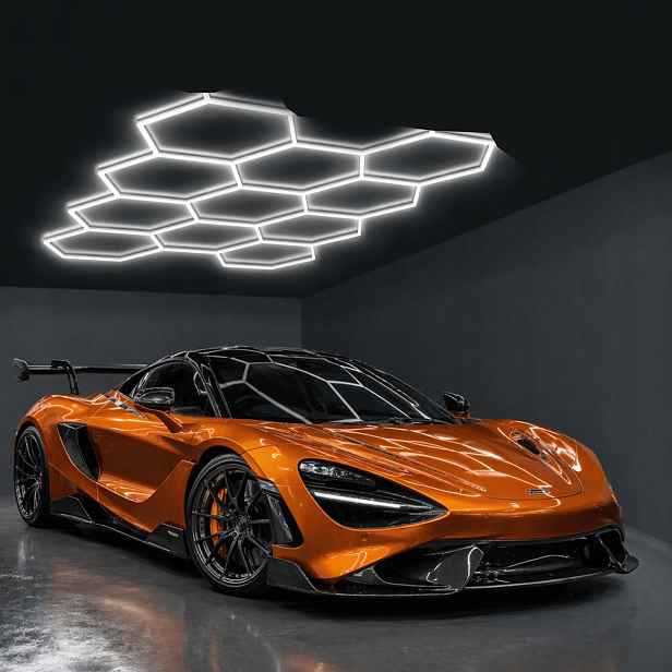 Sada Led Hexagon 11HEX garážová dílna detailing 6500K silná studená