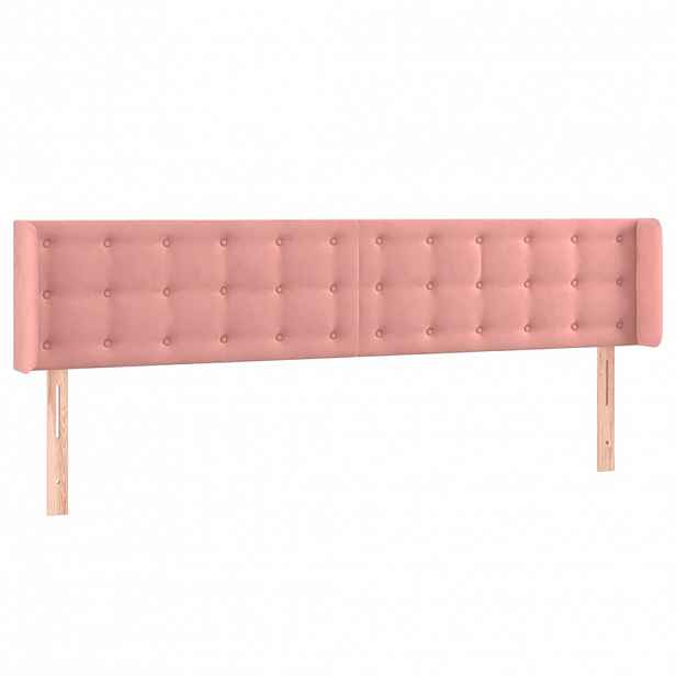 vidaXL Čelo postele typu ušák růžová 203x16x78/88 cm samet
