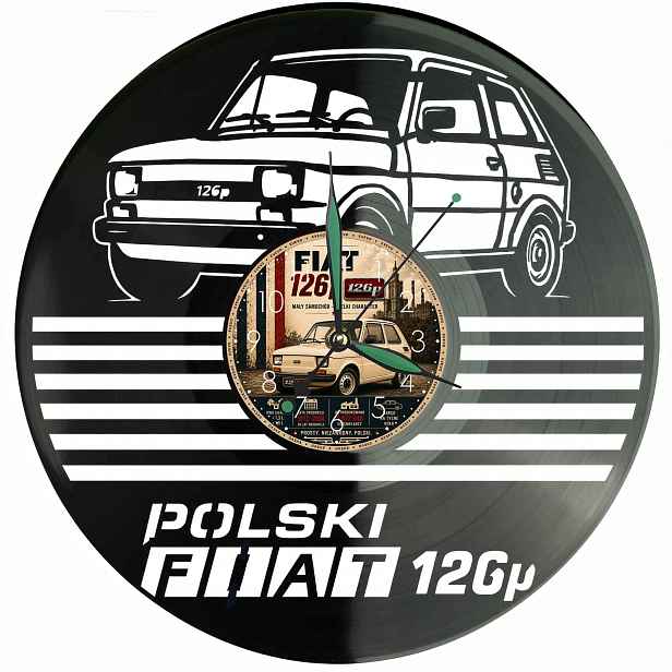 Fiat 126p Maluch Nástěnný Vinyl Vinylová Deska Dárek Narozeniny Památka