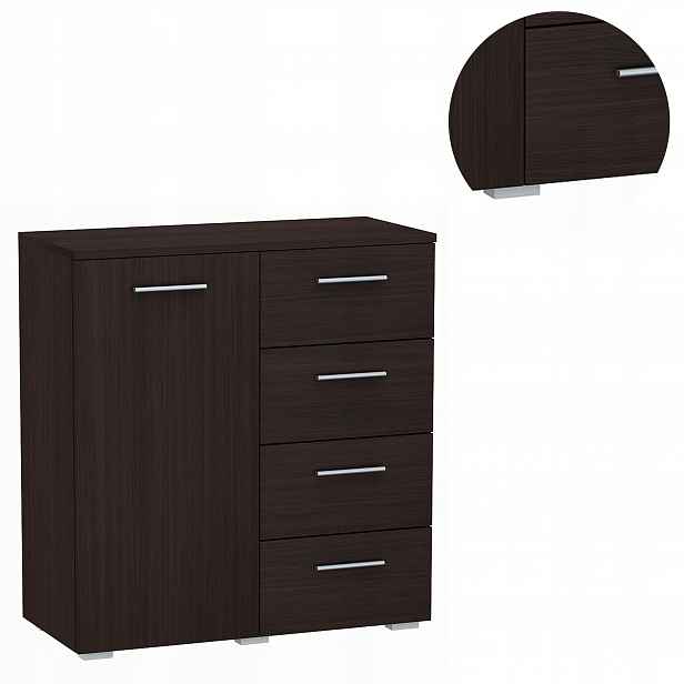 Komoda Helena 80 cm 1D4S Wenge malá šatní skříň na oblečení hračky