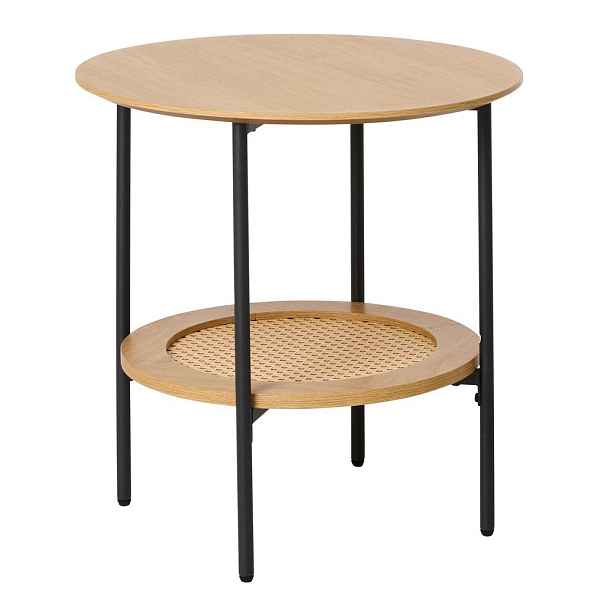 Kulatý odkládací stolek v dekoru dubu ø 50 cm Pensacola – Unique Furniture