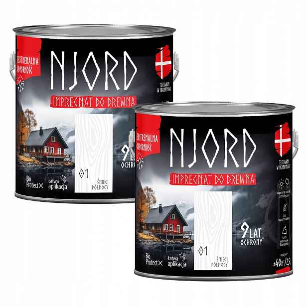 Sada 2KS Njord Ochranný Impregnát Na Dřevo 2,5L Sníh Severu