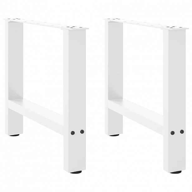 vidaXL Nohy konferenčního stolku bílé 2 ks 60 x (42-43) cm ocelové