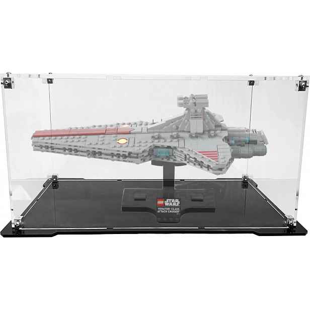 Vitrína s černou základnou pro Lego 75441 Star Wars Křižník typu Venator