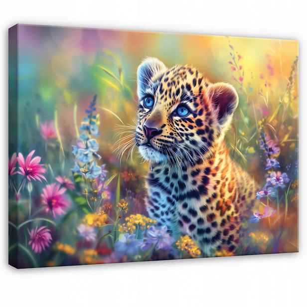 Wallarena OBRAZ na plátně Zvířata Panter Barevný 60x40 cm