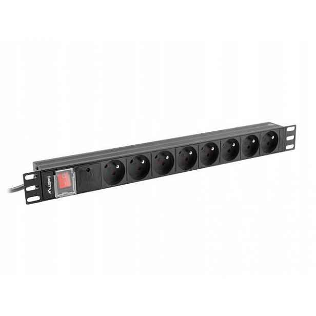 Lanberg Zásuvková Lišta Pro Rack 1U 16A Pdu 8X Pl Pro Napájení Serverů 2 M