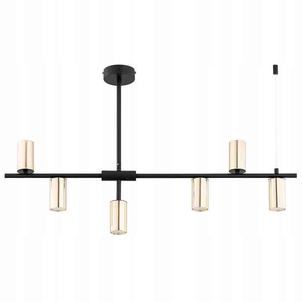 Moderní závěsná lampa černá, zlaté reflektory 6xGU10 Saur Alfa